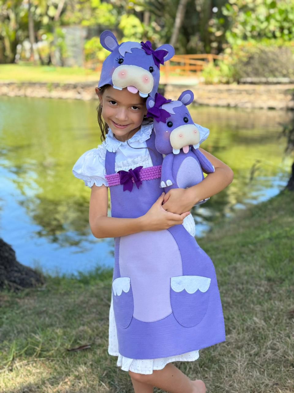 Molde Digital - Kit Avental + Touca Hipopótamo